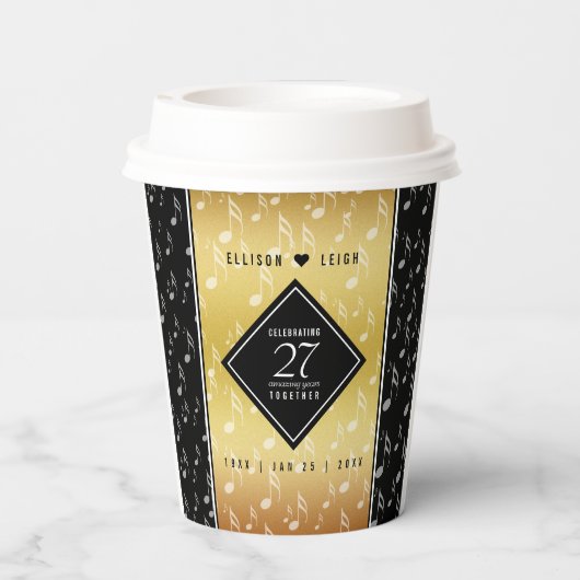 Gobelets En Papier 27e anniversaire du Mariage de musique (Verso)