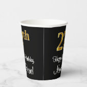 Gobelets En Papier 27e anniversaire - Elégant luxe Faux Gold Look # (Droite)