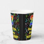 Gobelets En Papier 27e anniversaire : Fun Music Notes Motif, Rainbow  (Droite)