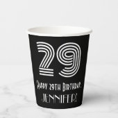 Gobelets En Papier 29e anniversaire — Art Déco Inspiré Look "29" + No (Verso)