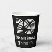 Gobelets En Papier 29e anniversaire — Art Déco Inspiré Look "29" + No (Recto)