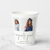 Gobelets En Papier 2 Photos Script Félicitations Grad Merci (Recto)