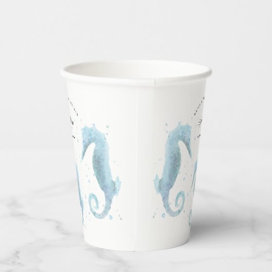 Gobelets En Papier 2e anniversaire Dusty Blue Seahorse (Droite)