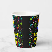 Gobelets En Papier 2e anniversaire : Fun Music Notes Motif, Rainbow 2 (Gauche)