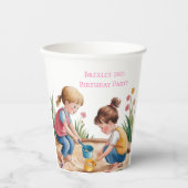 Gobelets En Papier 2e anniversaire Sandbox Girl Party (Recto)