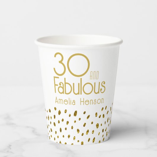 Gobelets En Papier 30 et fabuleux Elegant Gold Parties scintillant 30 (Verso)