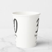 Gobelets En Papier 30e anniversaire ajouter nom date année noir modèl (Droite)