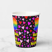 Gobelets En Papier 30e anniversaire : Amour Hearts Motif, Arc-en-ciel (Gauche)
