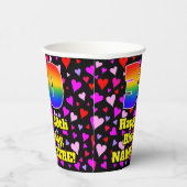 Gobelets En Papier 30e anniversaire : Amour Hearts Motif, Arc-en-ciel (Droite)