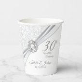 Gobelets En Papier 30e anniversaire / Anniversaire - Personnaliser (Recto)