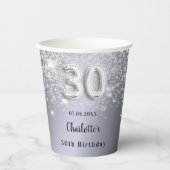 Gobelets En Papier 30e anniversaire argent parties scintillant scinti (Recto)