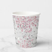 Gobelets En Papier 30e anniversaire argent rose nom (Droite)