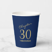 Gobelets En Papier 30e anniversaire Chapitre 30 Or bleu (Recto)