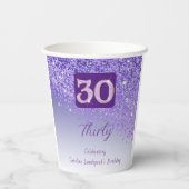 Gobelets En Papier 30e anniversaire Classy Falling Purple Parties sci (Verso)