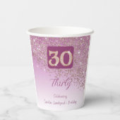 Gobelets En Papier 30e Anniversaire Classy Falling Rose Parties scint (Verso)