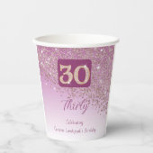 Gobelets En Papier 30e Anniversaire Classy Falling Rose Parties scint (Recto)