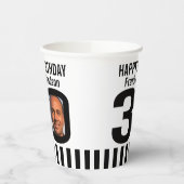 Gobelets En Papier 30e anniversaire coutume deux photo noir blanc (Gauche)