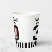 Gobelets En Papier 30e anniversaire coutume deux photo noir blanc (Droite)