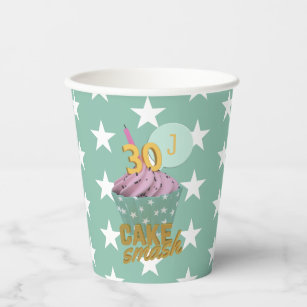 Gobelets En Papier 30e anniversaire Cupcake Adult Cake Smash Party
