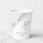 Gobelets En Papier 30e anniversaire du Mariage Pearl (Recto)