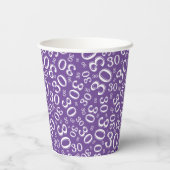 Gobelets En Papier 30e anniversaire Random Number Motif violet/blanc (Verso)