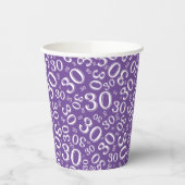 Gobelets En Papier 30e anniversaire Random Number Motif violet/blanc (Gauche)