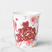 Gobelets En Papier 30e anniversaire Trente Flirty et Fun Fun Rose (Verso)