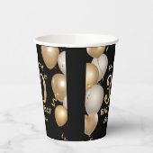 Gobelets En Papier 30e fête d'anniversaire Ballons noirs et or (Gauche)