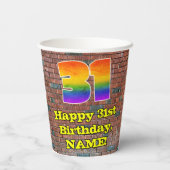 Gobelets En Papier 31e anniversaire : Arc-en-ciel amusant inspiré par (Verso)