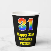 Gobelets En Papier 31e anniversaire : coloré, amusant, excitant, arc- (Verso)