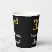 Gobelets En Papier 32e anniversaire - Elégant luxe Faux Gold Look # (Droite)