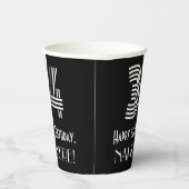 Gobelets En Papier 34e anniversaire — Art Déco Inspiré Look "34" + No (Droite)