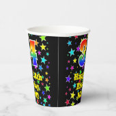 Gobelets En Papier 34e anniversaire : Fun Stars Motif et Rainbow 34 (Droite)