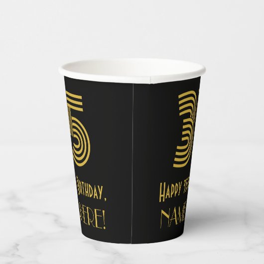 Gobelets En Papier 35e anniversaire : Art Déco Inspiré Look "35" & No (Droite)