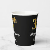 Gobelets En Papier 35e anniversaire - Elégant luxe Faux Gold Look # (Gauche)