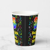 Gobelets En Papier 35e anniversaire : Fun Music Notes Motif, Rainbow  (Droite)