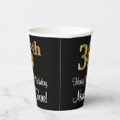 Gobelets En Papier 36e anniversaire - Elégant luxe Faux Gold Look # (Droite)