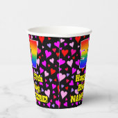 Gobelets En Papier 37e anniversaire : Amour Hearts Motif, Arc-en-ciel (Droite)