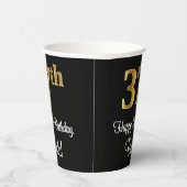 Gobelets En Papier 37e anniversaire - Elégant luxe Faux Gold Look # (Droite)
