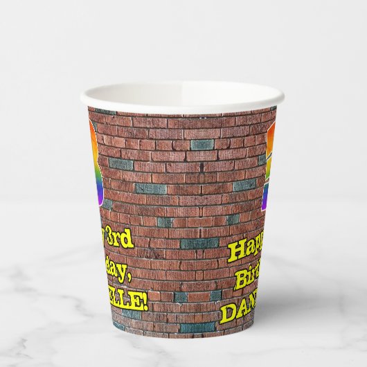 Gobelets En Papier 3e anniversaire : Arc-en-ciel inspiré par les graf (Gauche)