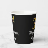 Gobelets En Papier 3e anniversaire - Elégant luxe Faux Gold Look # (Gauche)