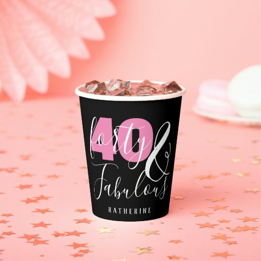 Gobelets En Papier 40 Et fabuleux Elégant 40e Anniversaire Custom (Insitu)