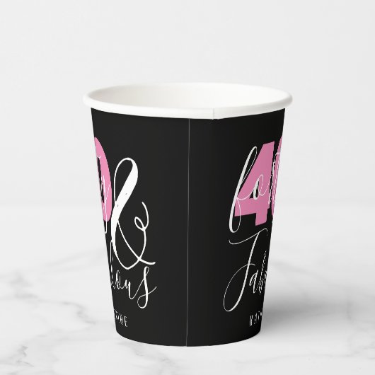 Gobelets En Papier 40 Et fabuleux Elégant 40e Anniversaire Custom (Droite)