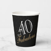 Gobelets En Papier 40 et fabuleux Elegant White Script Anniversaire (Verso)