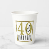 Gobelets En Papier 40 & Fabuleux fête d'anniversaire (Verso)