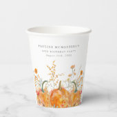 Gobelets En Papier 40e anniversaire Citrouille Fleur sauvage personna (Verso)