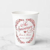 Gobelets En Papier 40e anniversaire du Mariage de Ruby (Verso)