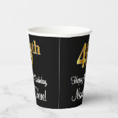Gobelets En Papier 40e anniversaire - Elégant luxe Faux Gold Look # (Droite)
