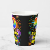 Gobelets En Papier 40e anniversaire : Fun Motif Fireworks + Rainbow 4 (Gauche)