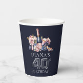 Gobelets En Papier 40e anniversaire Luxe personnalisé (Recto)